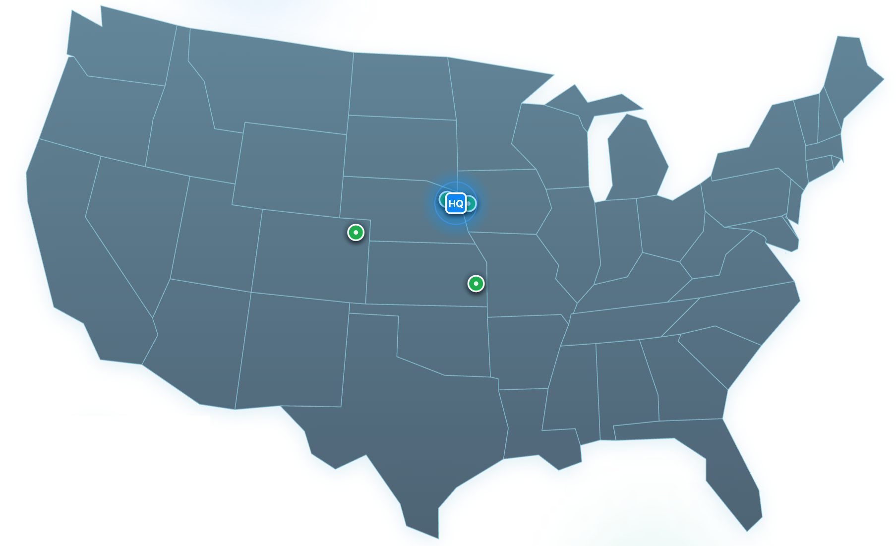 BinFlow HQ dashboard showing every elevator location on one map